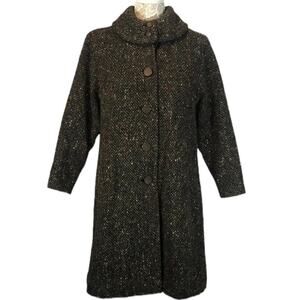 VINTAGE ARGYLE Exclusive Tweed Speckled Coat, round collar size small to medium